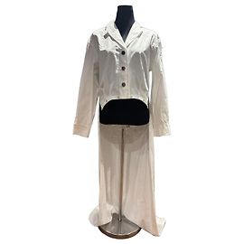Chanel Robe chemise longue en coton blanc Blanc