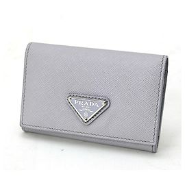 Prada Saffiano Triangle Card Case in Lavender Other