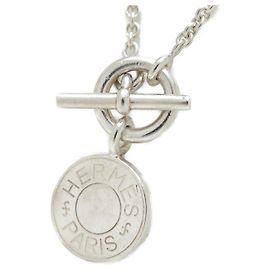 Hermès Hermes Amulette H Confetti Necklace Silvery