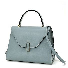 Valextra Iside Medium Schultertasche in Powder Blue Blau