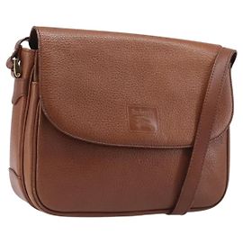 Bolsa de Ombro Burberrys em Couro Marrom Tom Dourado Auth 204636 Marrom Outro
