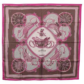 Hermès HERMES Carre 90 Seidentuch Rosa Auth 198386M Pink