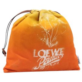 LOEWE Parauzui Visa Collaboration Purse Pouch Canvas Orange Auth 203609 Orange