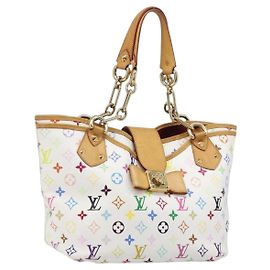 Borsa Tote LOUIS VUITTON Monogram Multicolor Annie GM White M40303 LV Auth 203647 Bianco