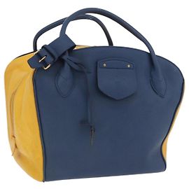 LOUIS VUITTON Miralis Haute Maroquinerie Handtasche Leder Blau LV Auth bs36904 Blau