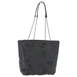 PRADA Chain Tote Bag Nylon Green Auth ar14194 Grün