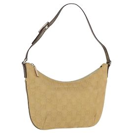 Borsa a tracolla GUCCI GG Canvas Beige Oro 005 0813 Auth 204158 Beige D'oro