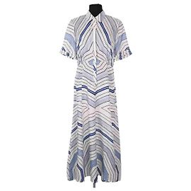 Sandro Blue Silk Dress Blue