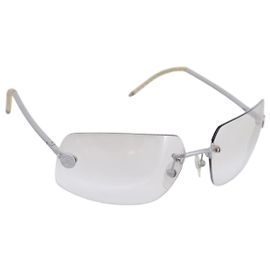 CHANEL Brille Metall Silver CC Auth 201529M Silber
