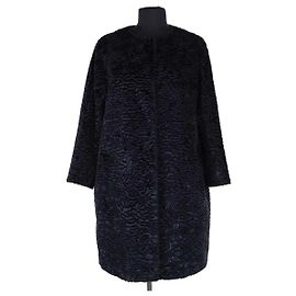 Manteau en fourrure Max Mara bleu marine Bleu Marine