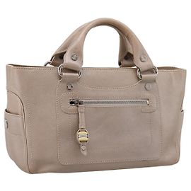 Céline CELINE Boogie Bag Handtasche aus Leder Beige Silber Auth 204756 Silber Beige