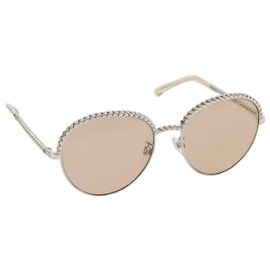 CHANEL Sonnenbrille Metall Gold CC Auth 204787M Golden