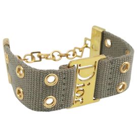 Christian Dior Armband Canvas Khaki Auth SW2818 Khaki