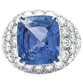 Autre Marque Cocktailring Ceylon-Saphir 9,24 cts, Diamant-Pavé. Andere