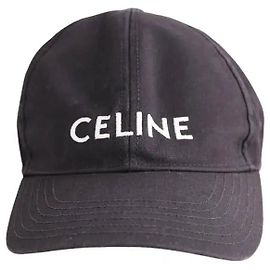 Céline Black Cotton Cap Black