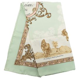 Foulard di seta Hermès Courbettes et Cabrioles Verde 90 Verde