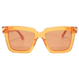 Lunettes de soleil carrées translucides Orange Bottega Veneta Orange