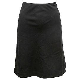 Valentino Garavani Vintage Black Valentino Pleated Back Wool Skirt Size US 4 Black