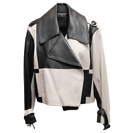 Autre Marque Giacca patchwork in pelle e cotone Madonna & Co Nero & Beige Taglia US M Nero