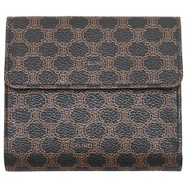 Autre Marque Portafoglio pieghevole Celine Macadam vintage bianco e nero Marrone