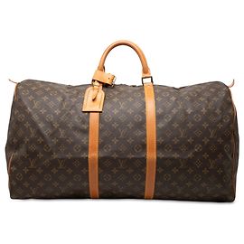 Borsa da viaggio Louis Vuitton Monogram Keepall 60 Marrone Marrone