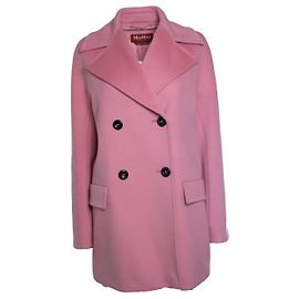 Max Mara, Oversized Wollmantel, zweireihig, Rosa Pink