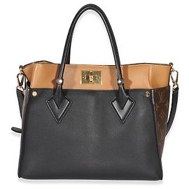 Louis Vuitton Black Monogram Canvas On My Side MM Nero