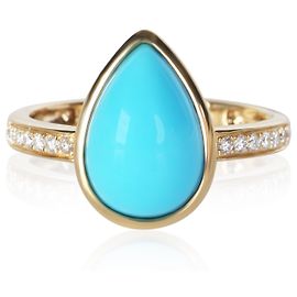 Autre Marque Anello in oro giallo, turchese e diamanti Altro
