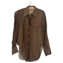 Carven Seidenbluse in Braun Braun