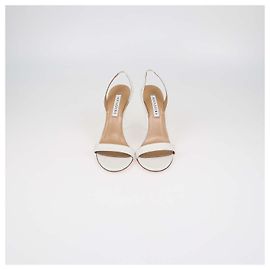 Aquazzura White Leather So Nude Sandals White