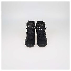 Autre Marque Baskets montantes SL16H Saint Laurent en cuir noir clouté Noir