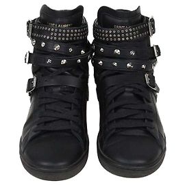 Autre Marque Baskets montantes SL16H Saint Laurent en cuir noir clouté Noir