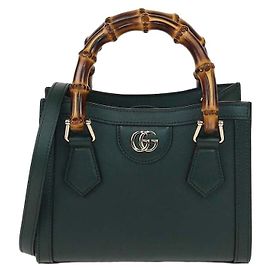 Sac cabas Gucci Small Diana en cuir vert Vert