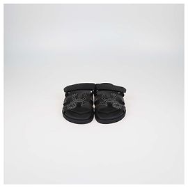Hermès Hermes Black Leather Panoplie Equestre Chypre Sandals Black