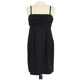 Moschino Cheap And Chic Moschino Cheap & Chic Black Thin Strap Ruffled Mini Dress Black