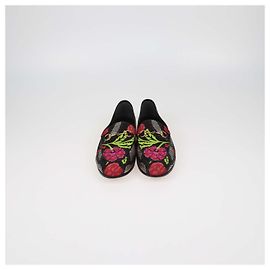 Mocasines Jordaan Gucci de jacquard floral multicolor negro Negro