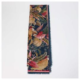 Zimmermann Multicolor Cotton Floral Print Pareo Blue