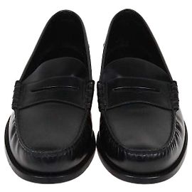 Mocassins Slip On Prada em couro escovado preto Preto