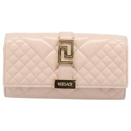 Versace Greca Goddess Convertible Clutch Leather Mini Rosa