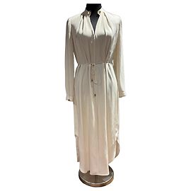 Zimmermann Midi-Kleid Creme mit langen Ärmeln Roh