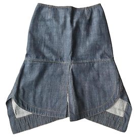 Falda asimétrica de denim Alaïa Azul