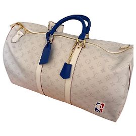 Louis Vuitton x NBA Monogram Borsa da viaggio Keepall 55 Grigio Bianco Blu Grigio