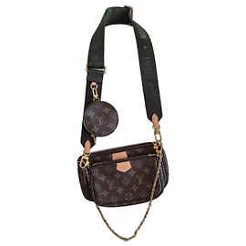 Louis Vuitton Multi Pochette Accessoires Lona Monogram Castaño Monograma