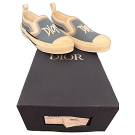 Autre Marque Dior B23 Low-Top Sneaker Blau Canvas Weiß Blau