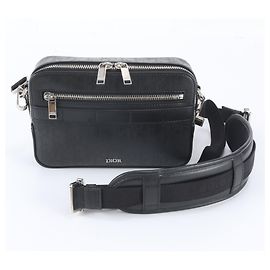 Sac à épaule en cuir Christian Dior Oblique Galaxy Noir
