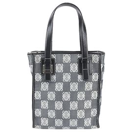 Sac cabas en cuir et toile Anagram Repeat Loewe Noir