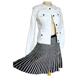Agnès b. Gradient Corolle Knit Skirt Black White Red