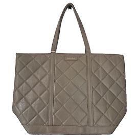 Vanessa Bruno Bolso Tote de Cuero Acolchado Beige