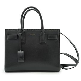 Autre Marque Sac De Jour Baby Tote Bag em couro preto com alça Outro