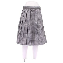 Miu Miu Jupe midi plissée à carreaux Grey